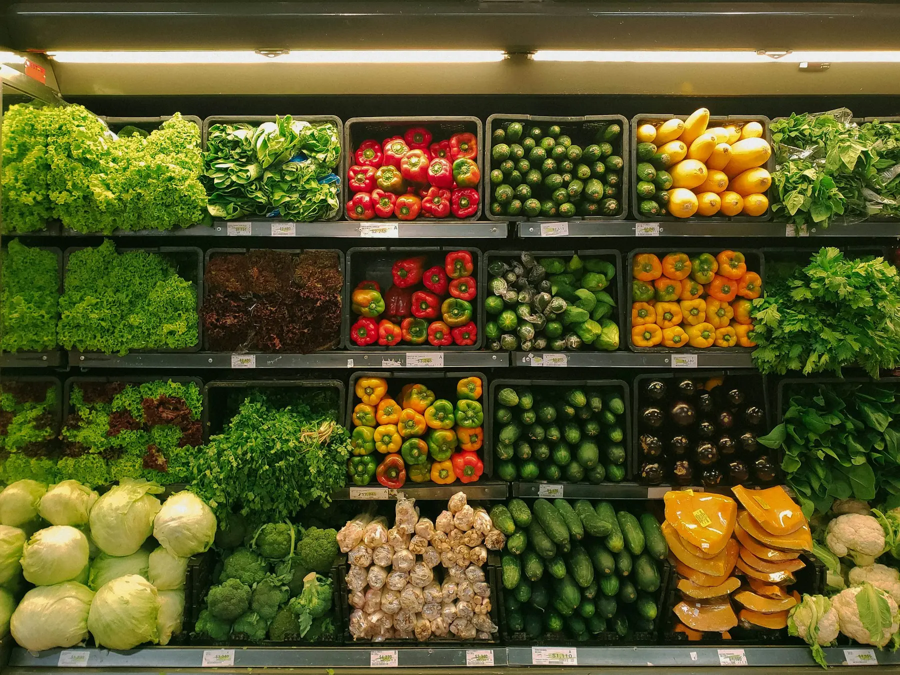 A colorful display of fresh produce